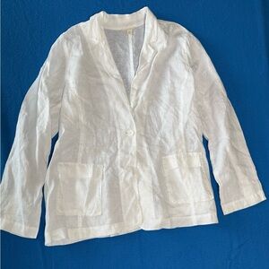 Eileen Fisher 100% Irish Linen Lightweight Blazer Womens‎ Sz L 22" PTP